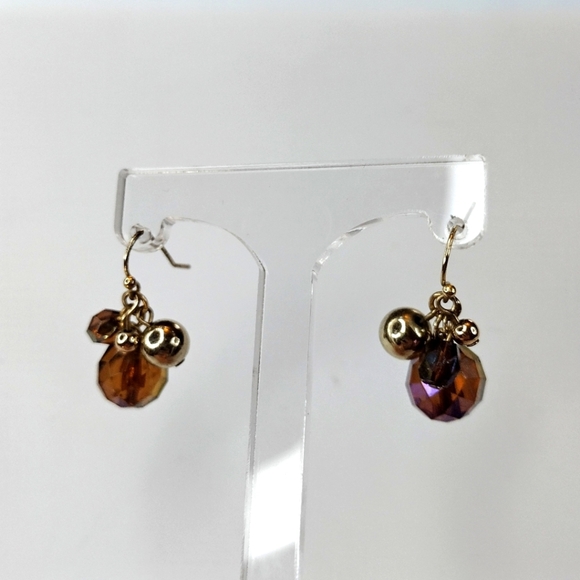 Vintage Amber Iridescent Necklace & Earring Set - Picture 16 of 16